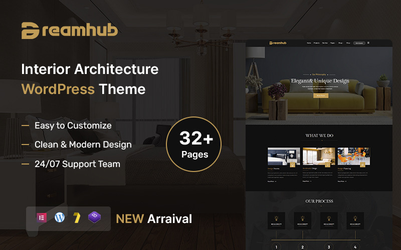 DreamHub – Belsőépítészet és építészet WordPress téma