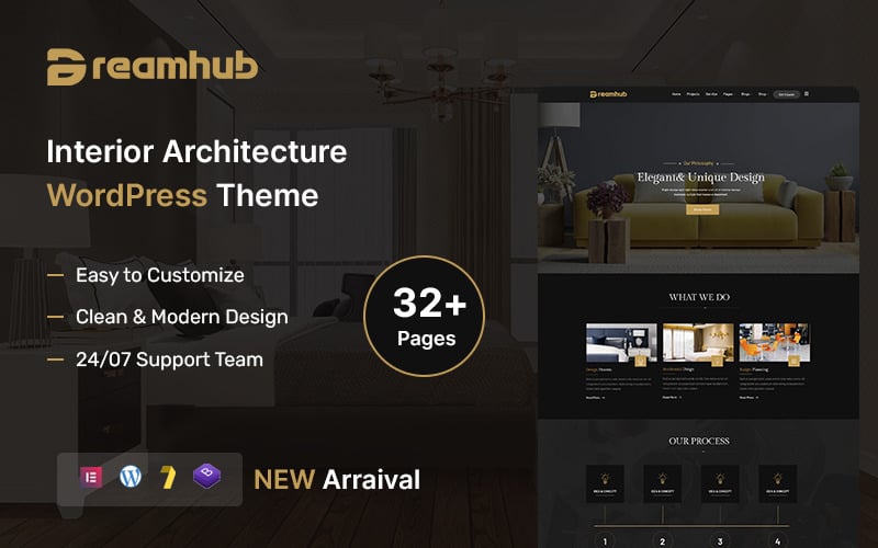 DreamHub – Thème WordPress pour l'intérieur et l'architecture