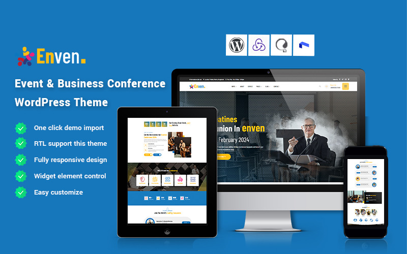 Enven - Motyw WordPress na temat wydarzeń i konferencji biznesowych