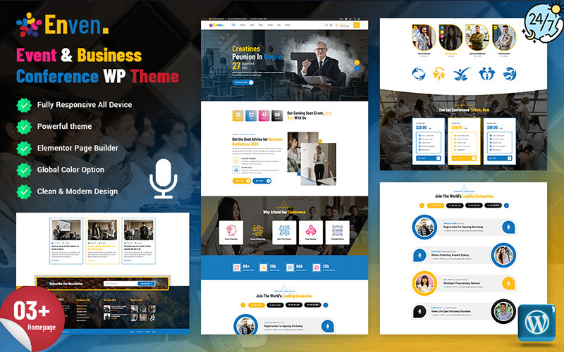 Enven - Tema WordPress per eventi e conferenze aziendali