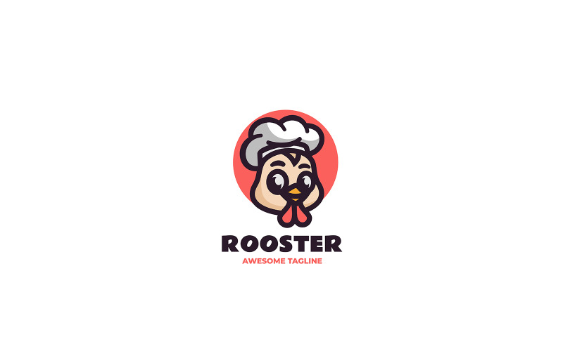 Haan chef-kok mascotte cartoon logo 1