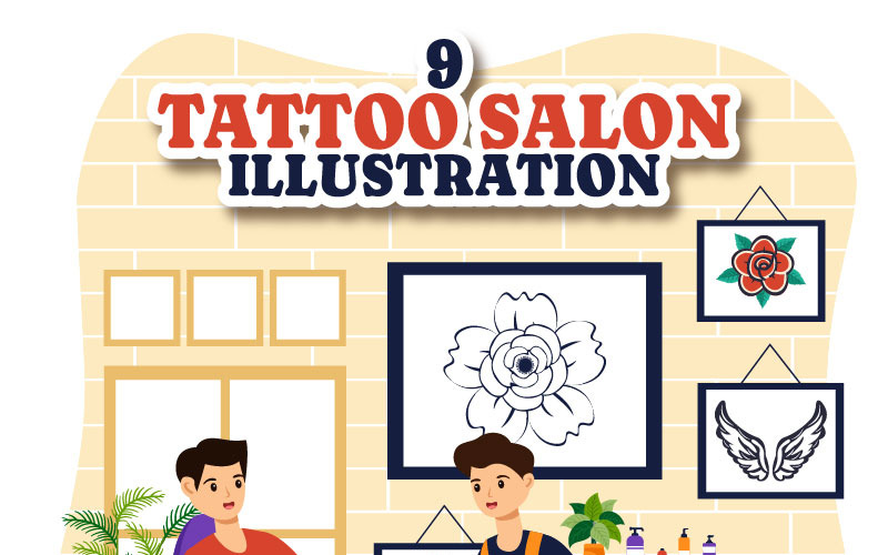 9 Ilustrace tetovacího salonu