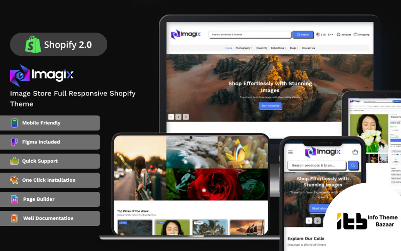 Imajix - Banco de fotos e fotografia Art Shopify Theme 2.0