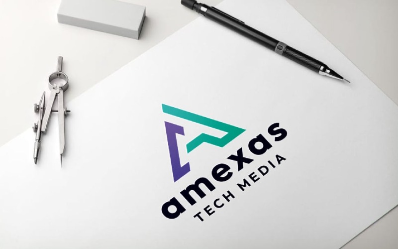 Шаблон логотипа Amexas Letter A