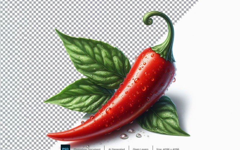 Chili färska grönsaker Transparent bakgrund 03