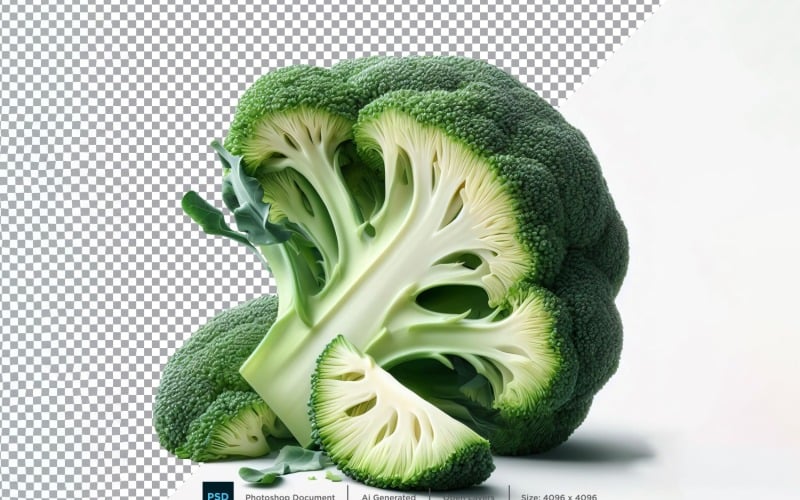 Broccoli färska grönsaker Transparent bakgrund 04