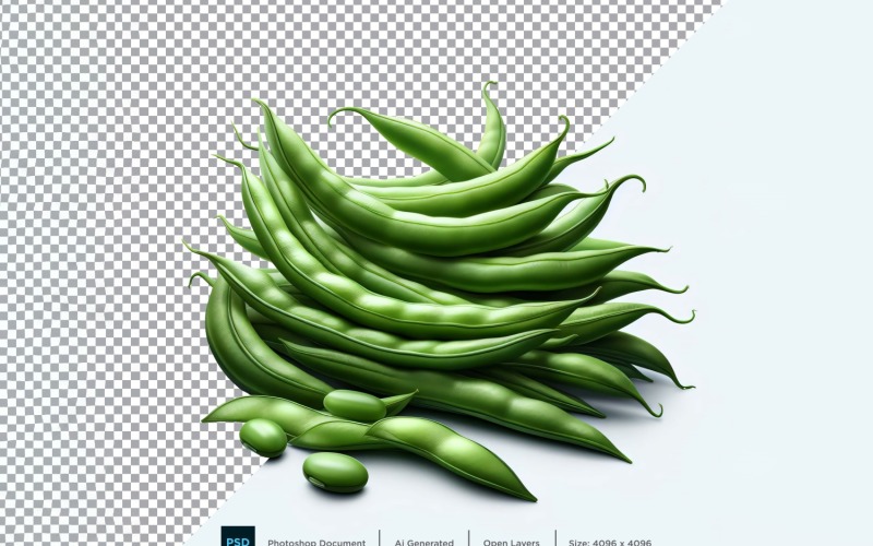 Gröna bönor Färska grönsaker Transparent bakgrund 06