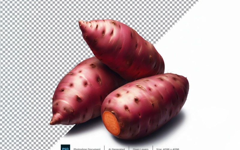 Sötpotatis färska grönsaker Transparent bakgrund 02