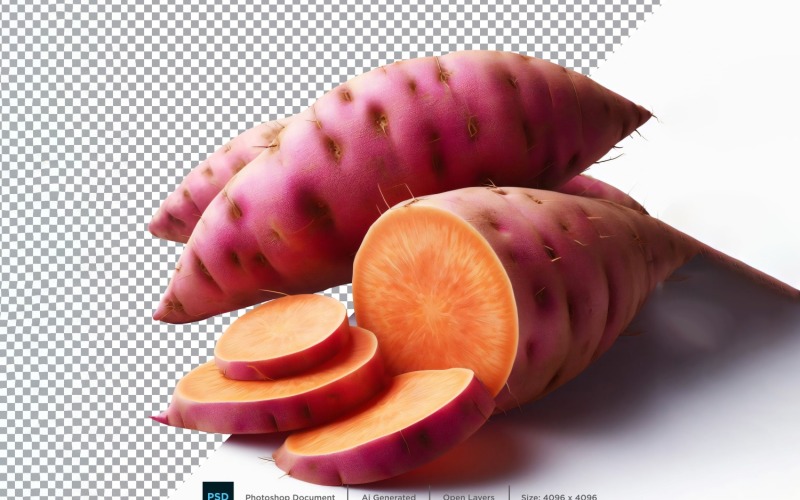 Sötpotatis färska grönsaker Transparent bakgrund 03