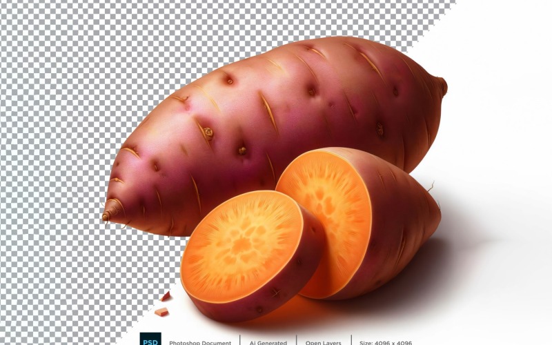 Sötpotatis färska grönsaker Transparent bakgrund 05
