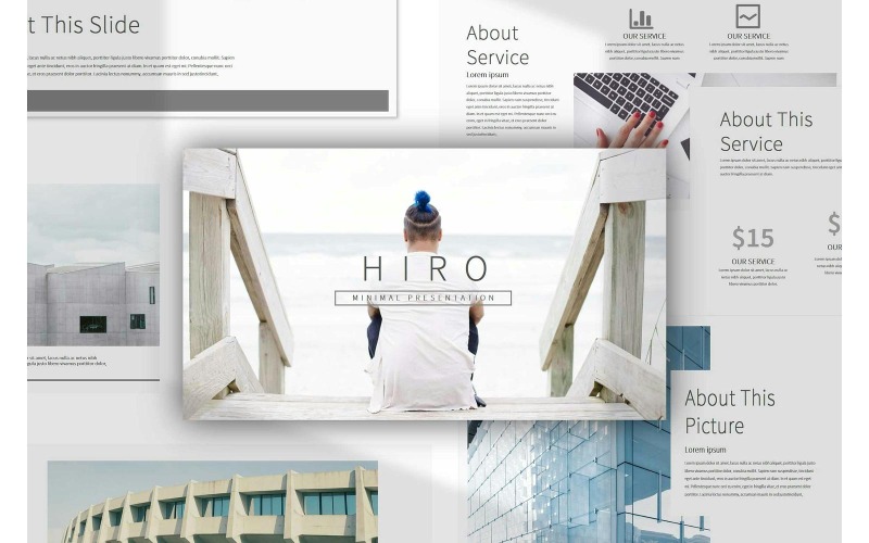 Modello di presentazione PowerPoint minimale di Hiro