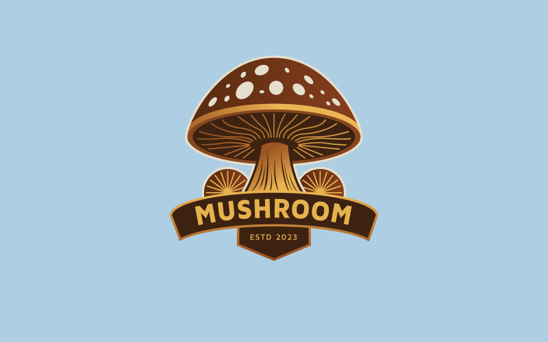 Modelo de design de logotipo de cogumelo criativo