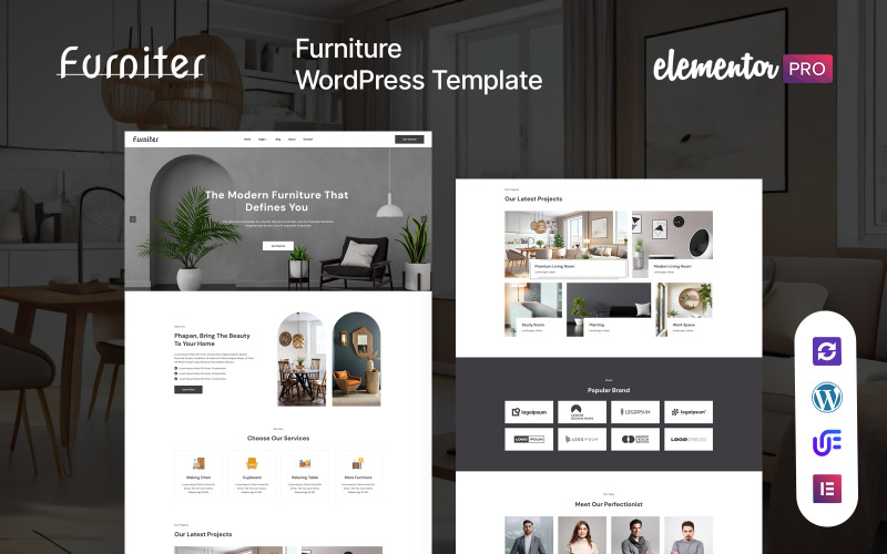 Nábytek - Výroba nábytku a interiérové dekorace Téma WordPress