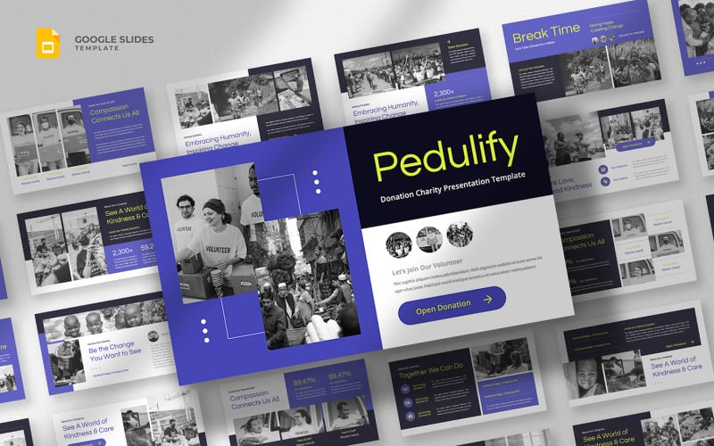 Pedulify - Google Presentaties-sjabloon voor non-profitorganisaties