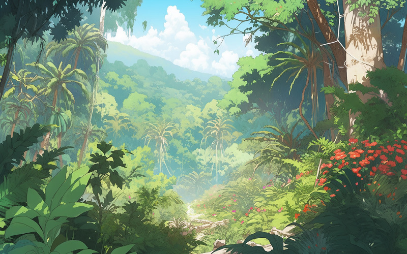 Tropický deštný prales background_rainforest jungle background_tropical jungle background