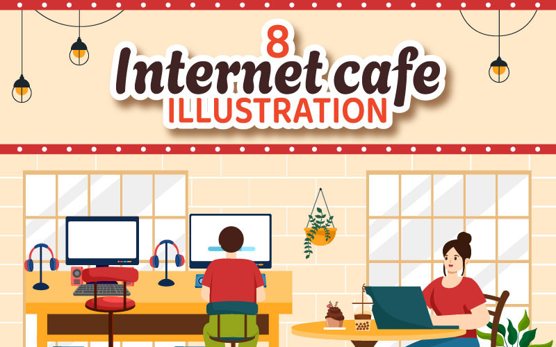 8 Ilustración de cibercafé