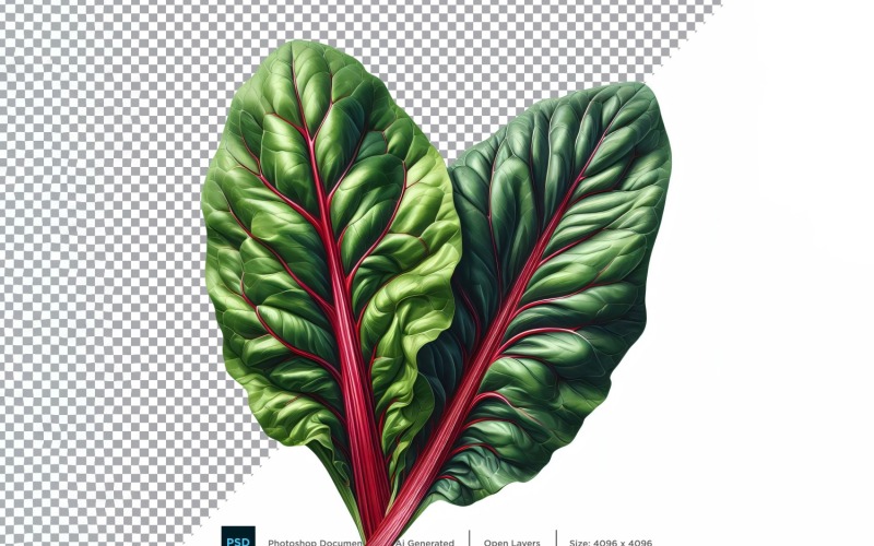 Acelgas Verduras Frescas Fondo transparente 07