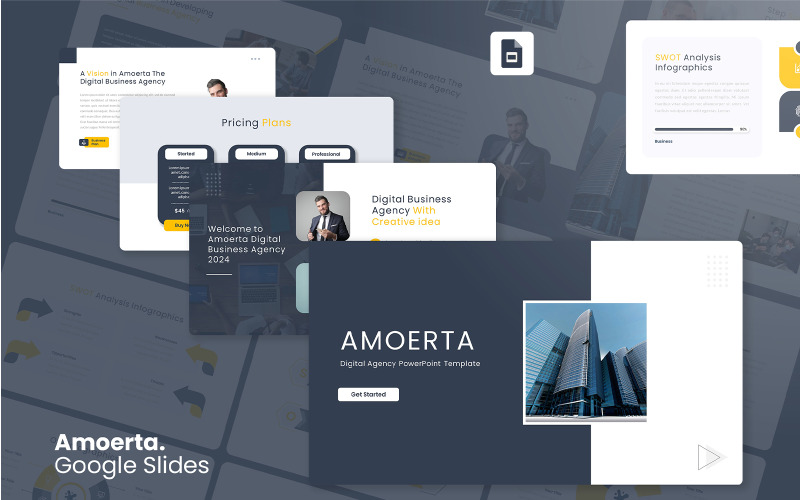Amoerta – Modèle Google Slides pour agence numérique