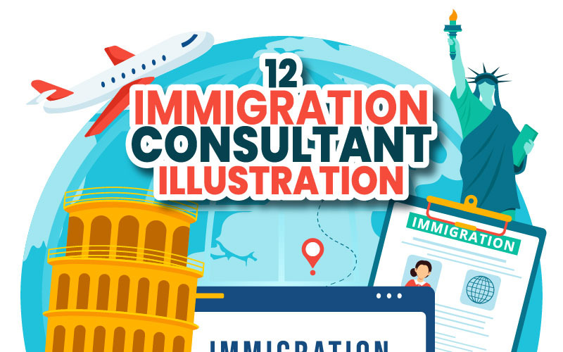 12 Illustration eines Einwanderungsberaters