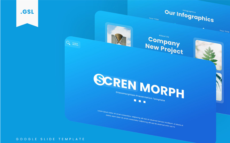 Scren Morph - Plantilla de diapositivas de Google con morfismo de vidrio