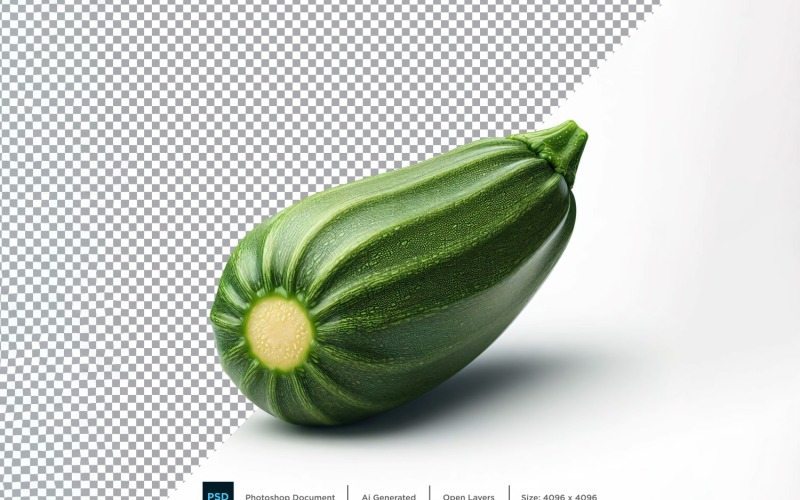 Calabacín Verduras Frescas Fondo transparente 04