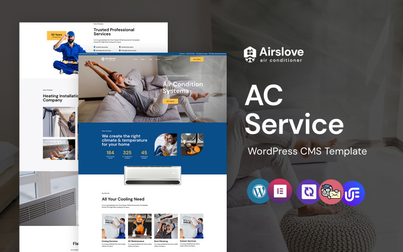 Airslove - Légkondicionáló szolgáltatás WordPress Elementor téma
