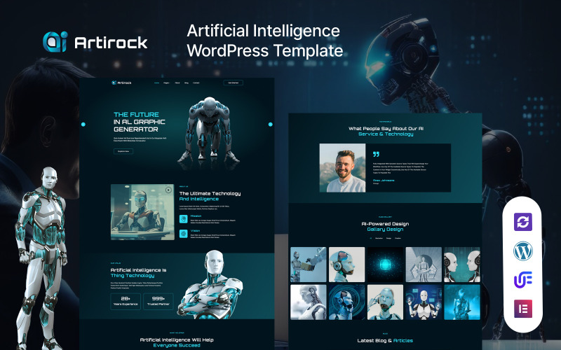 Artirock – Mesterséges intelligencia és technológia WordPress téma