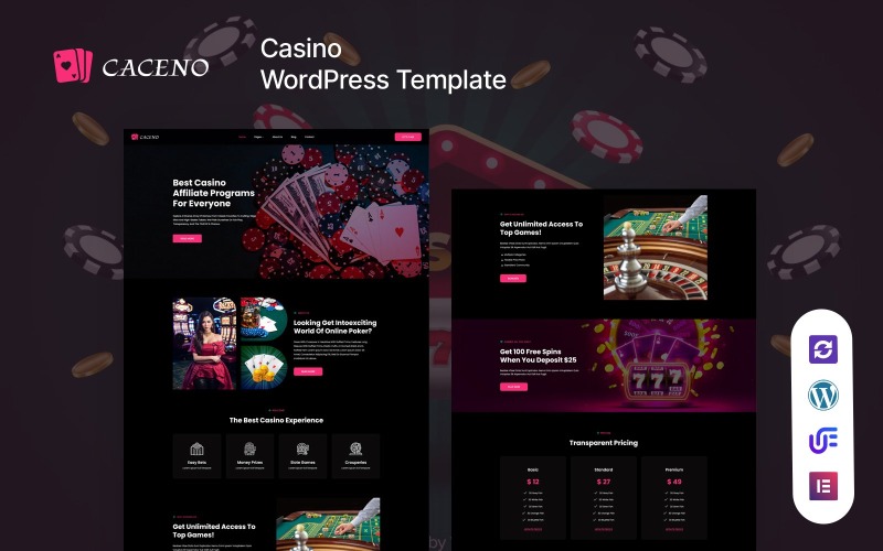 Caceno-赌场和赌博 WordPress Elementor 主题