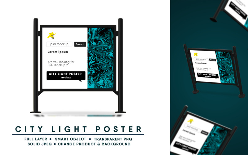 City Light Poster Mockup I facilmente modificabile
