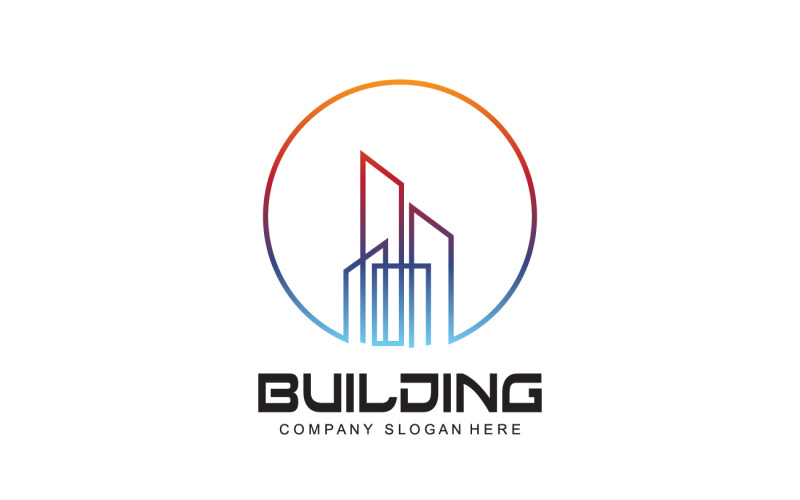 Création de logo de construction de bâtiments urbains V1