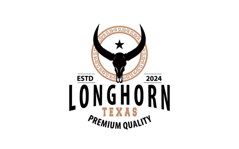 Дизайн логотипу Longhorn Animal Vintage V3