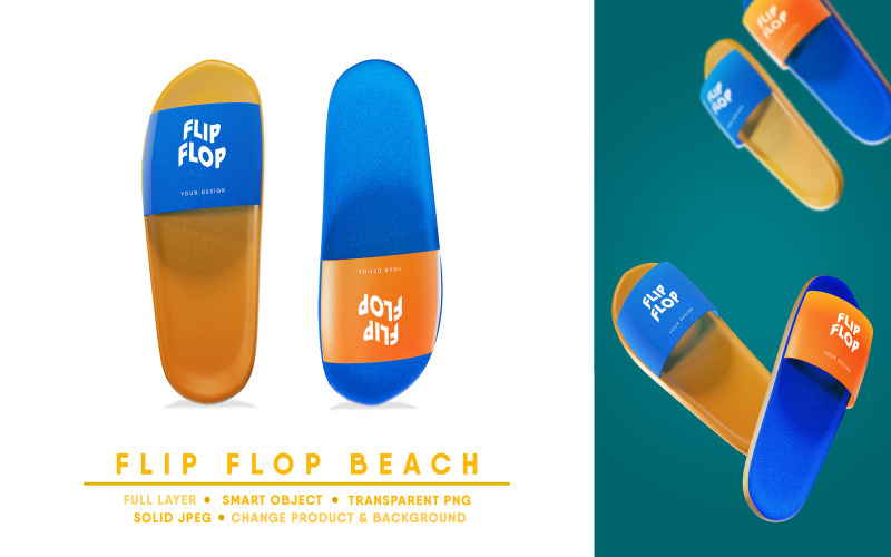 Flip Flop Beach Mockup I Easy Editable