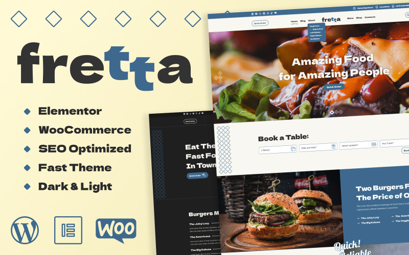 Fretta — motyw WordPress z szybką dostawą żywności i restauracją