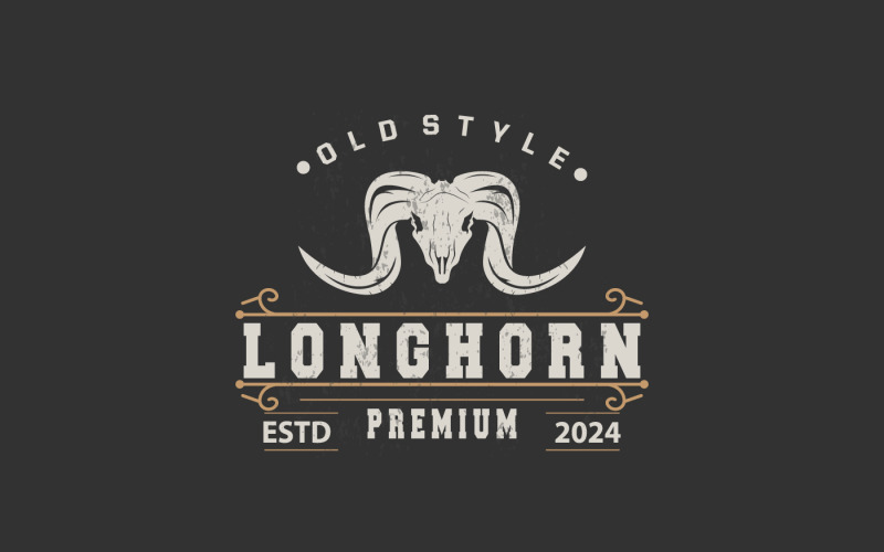 Longhorn Tier Logo Design Vintage V5