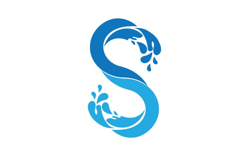 S splash eau logo bleu version vectorielle v13