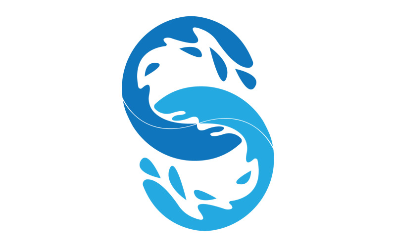 S splash води синій логотип вектор версії v14