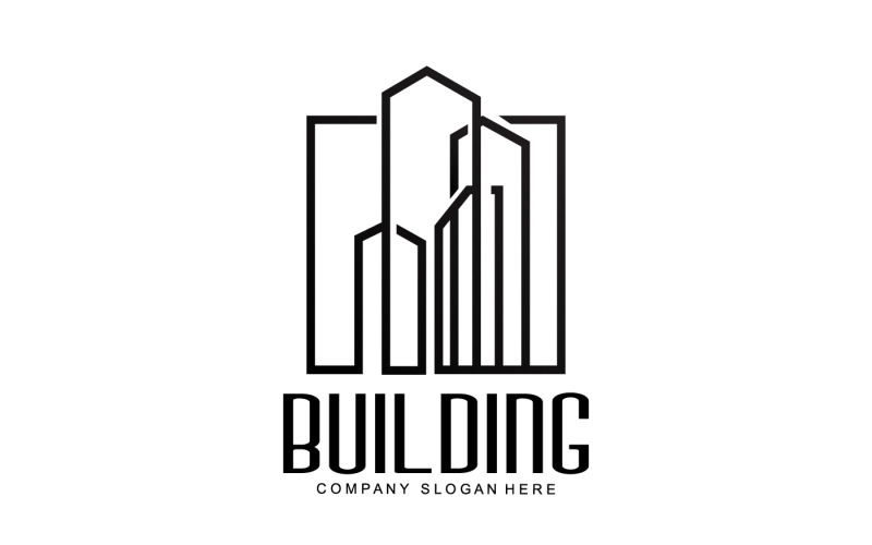 Şehir Binası İnşaatı Logo Tasarımı V9
