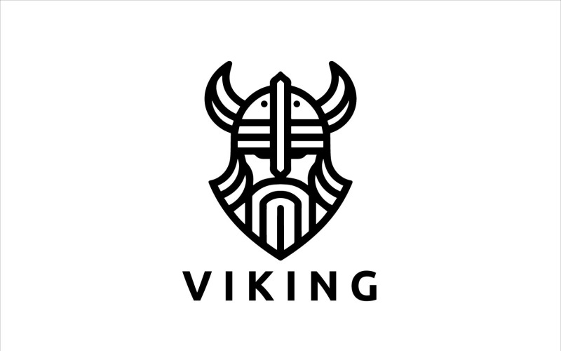 Szablon wektora projektu logo Wikingów V40