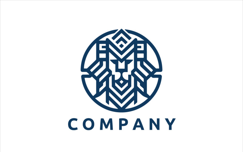 Design del logo geometrico del leone