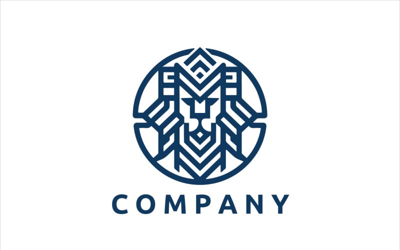 Лев геометрический дизайн логотипа