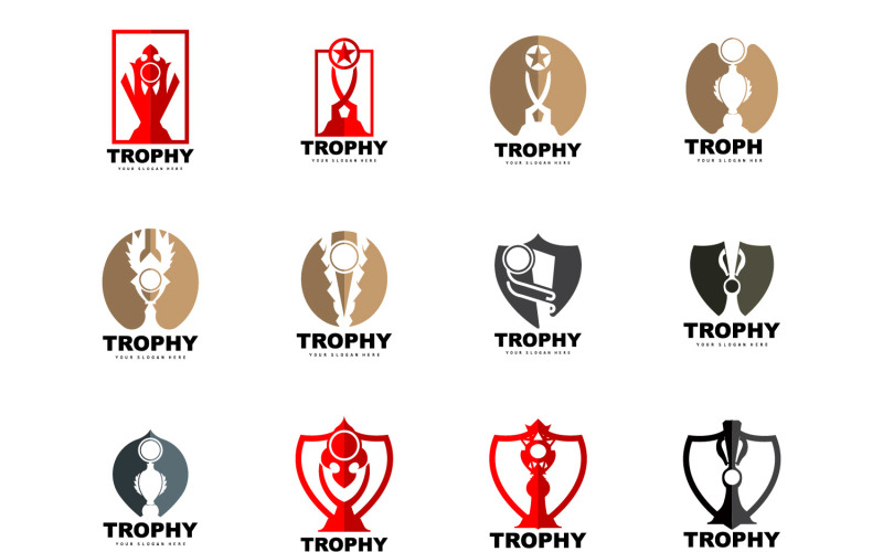 Design da Copa do Torneio Esportivo do Logotipo do Troféu V4