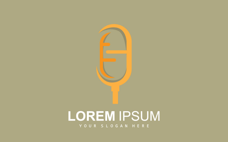 Illustration de microphone de logo de podcast radioV4
