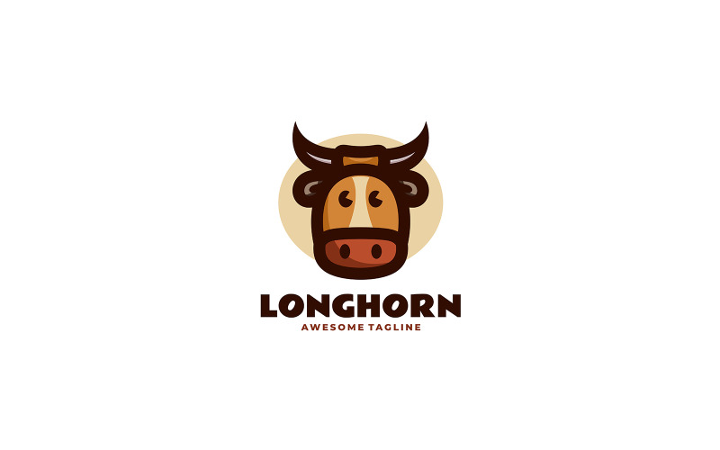 Koe eenvoudige mascotte logo stijl 1