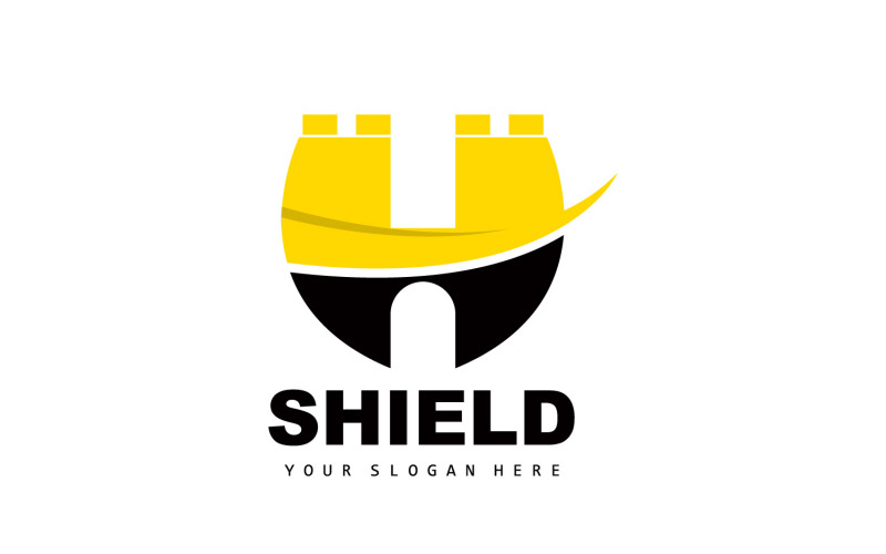 Modello vettoriale di disegno del logo semplice scudoV12