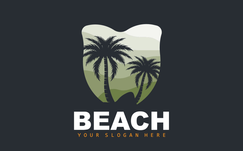 Design estivo da spiaggia con logo della palmaV27