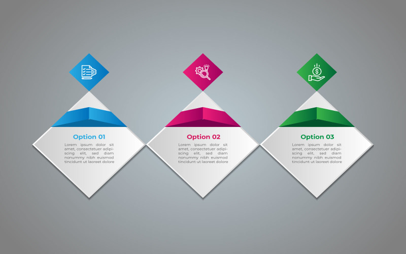 3-etapowy wektor kwadratowy styl eps element infograficzny szablon projektu.