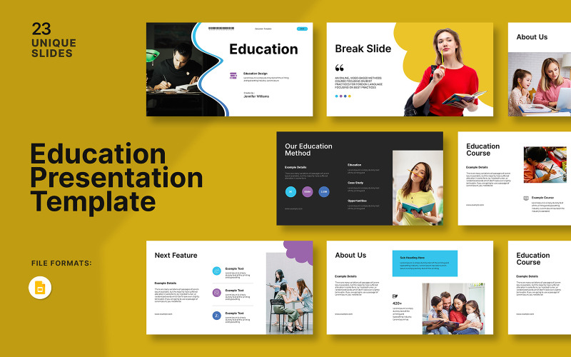 Modelo de apresentação Googleslide de carreira educacional