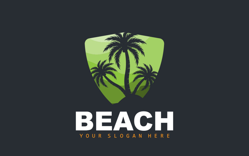 Palmboom Logo Strand Zomer DesignV30
