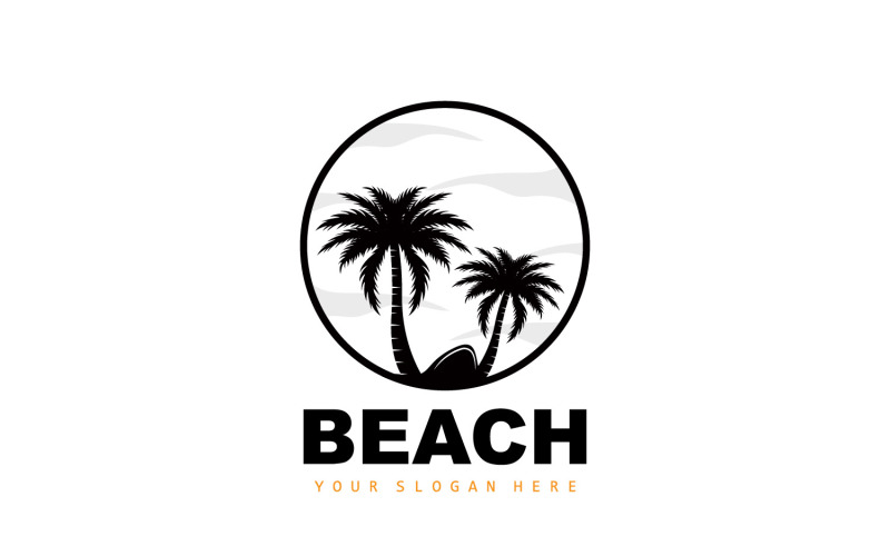 Palmboom Logo Strand Zomer DesignV9