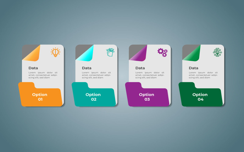 Vektör 4 seçenekli istatistik infografik eleman şablonu tasarımı.